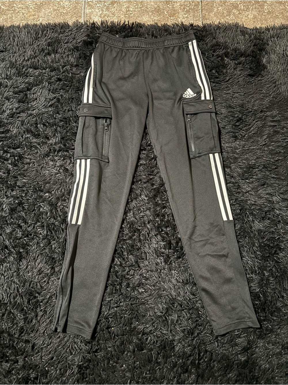 Adidas Black & White Cargo Sweatpants